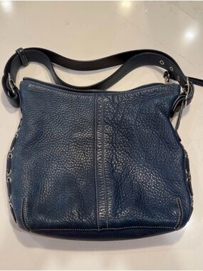 Authentic Coach 9350 Vintage Blue Pebbled Leather Convertible Bag